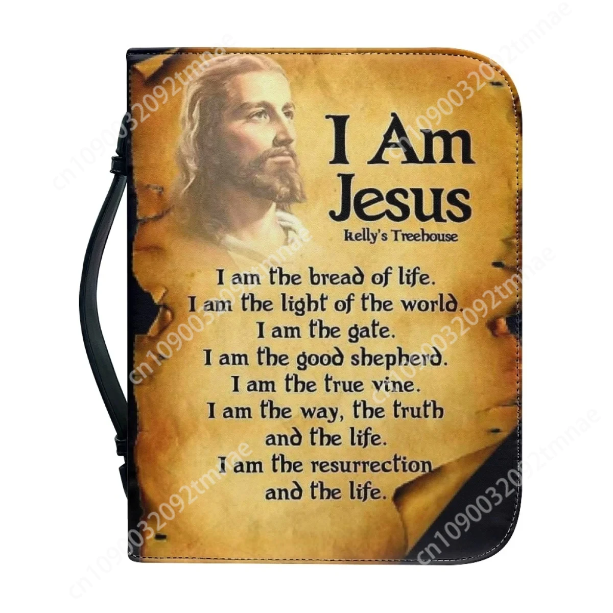 

Jesus Pattern Custom Leather Bible Cover Case for Women Handbag Bible Bag Portable Christian Bible Study Book Holy Storage Boxes