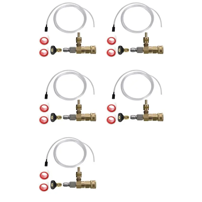 

AA49 5X Adjustable Chemical Injector Kit,Soap Chemical Injector For Pressure Washer, 3/8 Inch Quick Connect