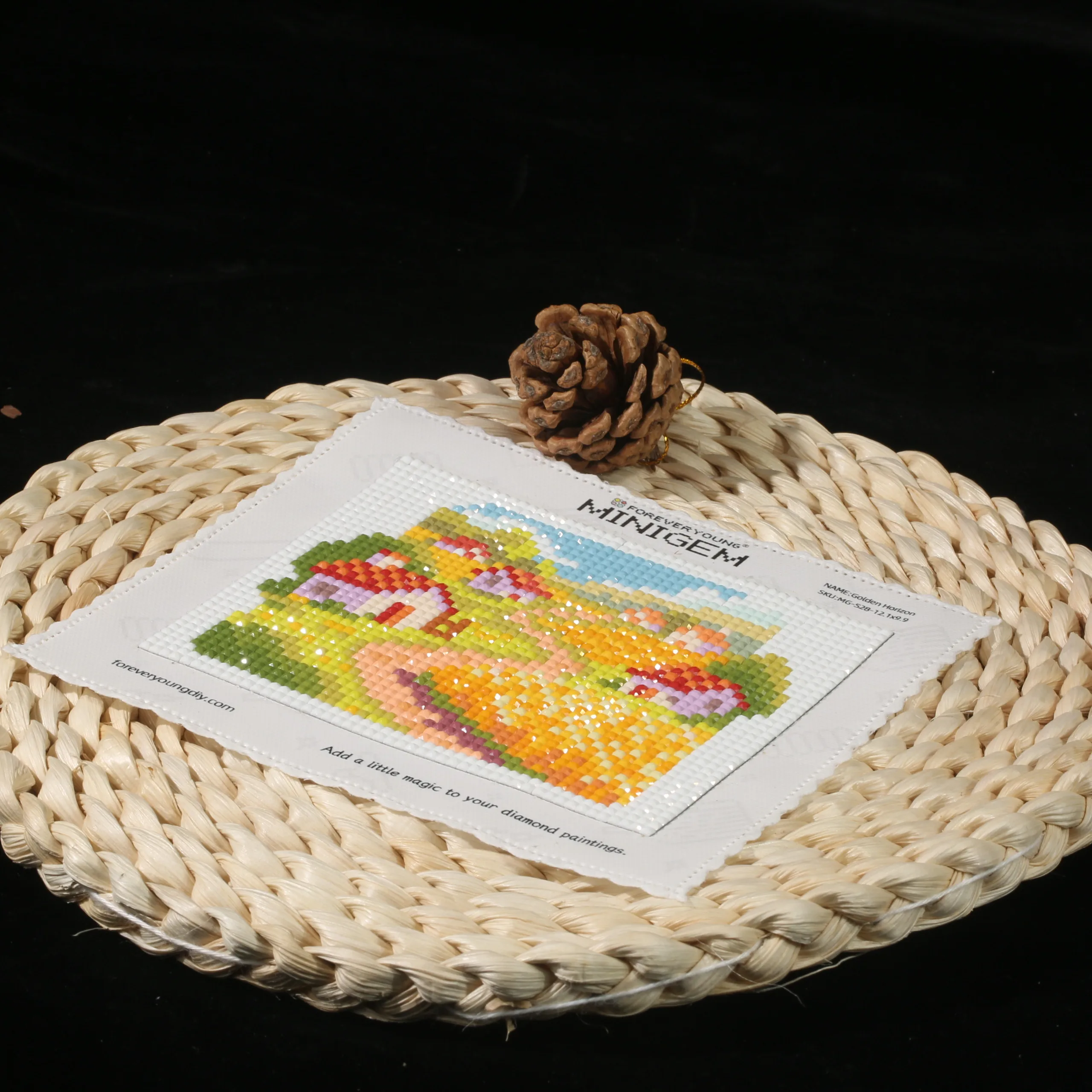 

Minigem® Golden Horizon 5" x 4" 5D DIY Resin Square Diamond Painting Kit - Vibrant Landscape Mosaic for Home Decor & Gifts