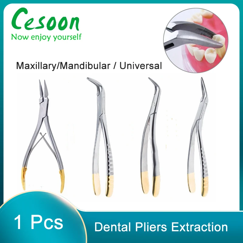 1Pcs Dental Residual Root Pliers Minimally Invasive Tooth Root Fragment Extraction Forceps Curved Maxillary Mandibular Dentistry