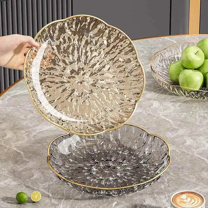 

Элегантная тарелка для дома, маленькая, изысканная, для гостиной, для фруктов, роскошная, высококачественная, для чайного столика, для демонстрации закусок, для семечек...