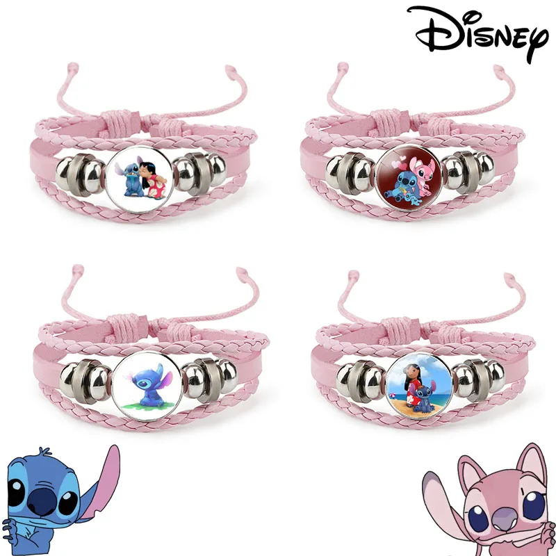 Gelang Disney Stitch, gelang kartun Lilo & Stitch Anime, motif lucu, gelang pesona, Perhiasan untuk wanita