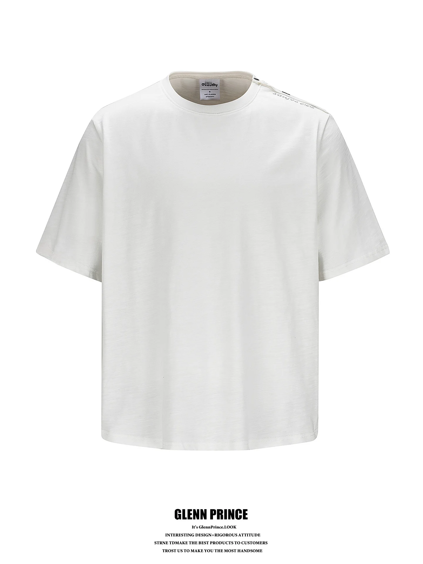 

American Retro Men's T-shirt Summer Simple Boxy Style Short Sleeve Single Button Design Breathable Cotton Casual Fashion