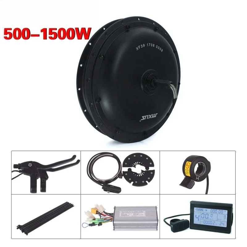48V Hub Motor E-Bike Conversion Kit 500W-1500W for Mountain Bike,Front/Rear/Cassette Wheel with Controller,Brake,LCD