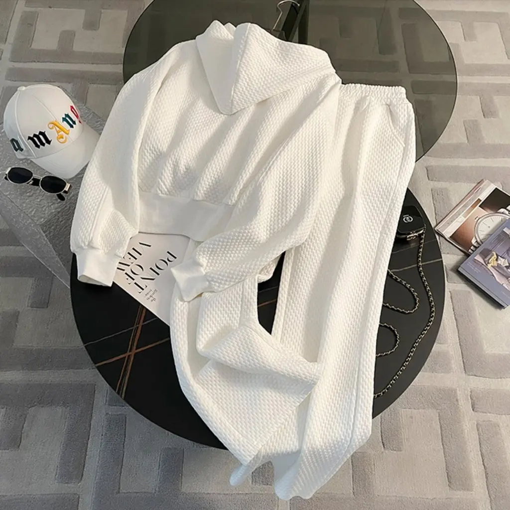 

Шэньчжэнь Nanyou женский элитный повседневный модный свободный спортивный костюм с капюшоном в европейском белом стиле на осень, Новое поступление