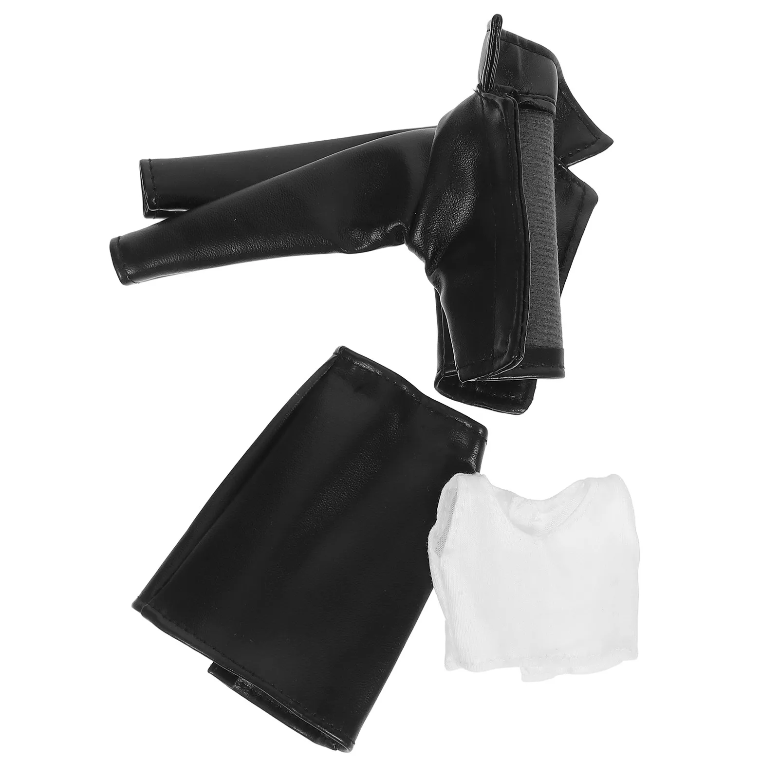 

1Set Stylish 30Cm Clothes PU Skirt Jacket Vest Career Suit Replacement Outfit for Role Play Display Accessories