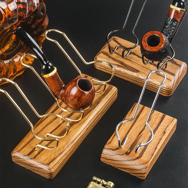 1/2/3 Pipes Wooden Pipe Stand Rack Smoking Tools Holder For Smoking Pipe Wood Rack Holder