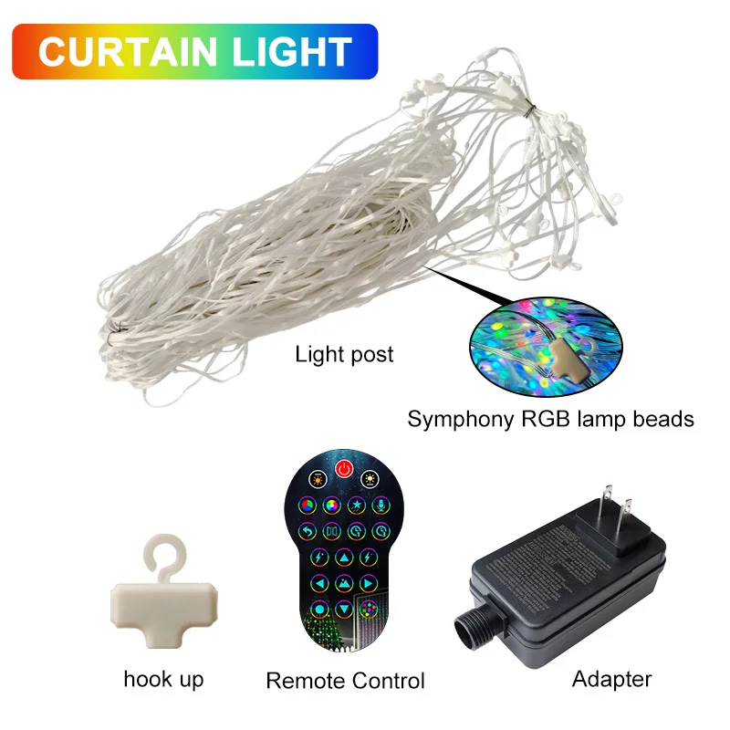 Luci per tende intelligenti, 400 luci per tende USB a LED con telecomando per app, stringa per tende natalizie con sincronizzazione musicale per esterni