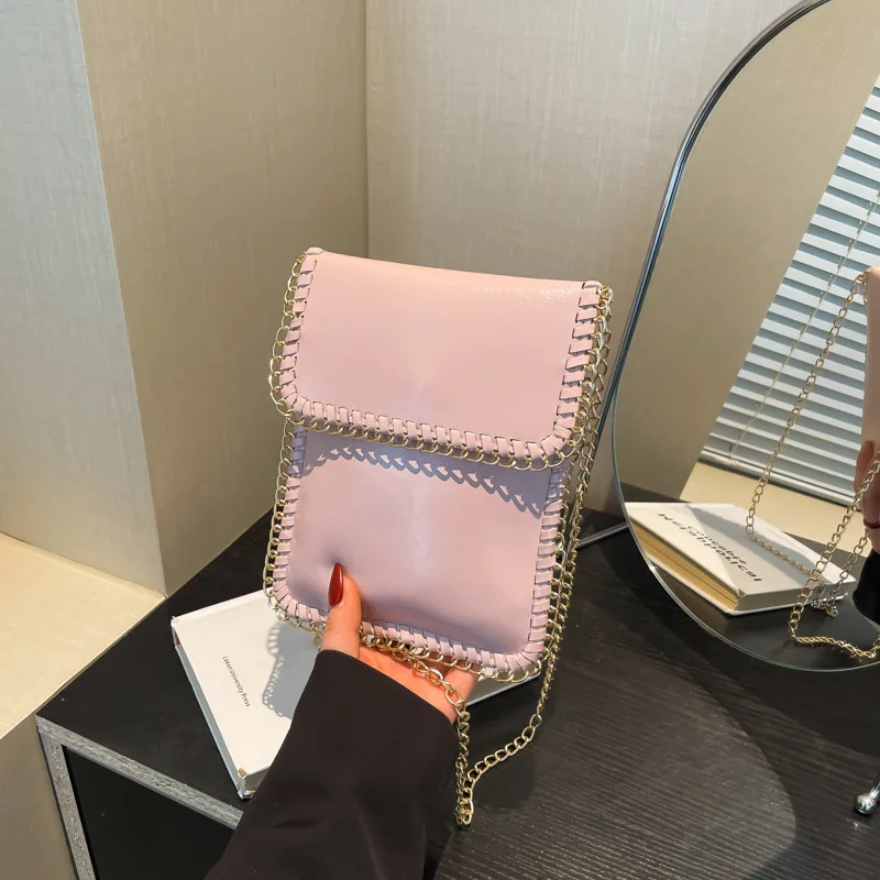 

2025 New Mobile Phone Bag Women's Cross-body Mini Bag High-end Chain Pu HaspSimple Casual Lightweight Shoulder Bag Coin Purse
