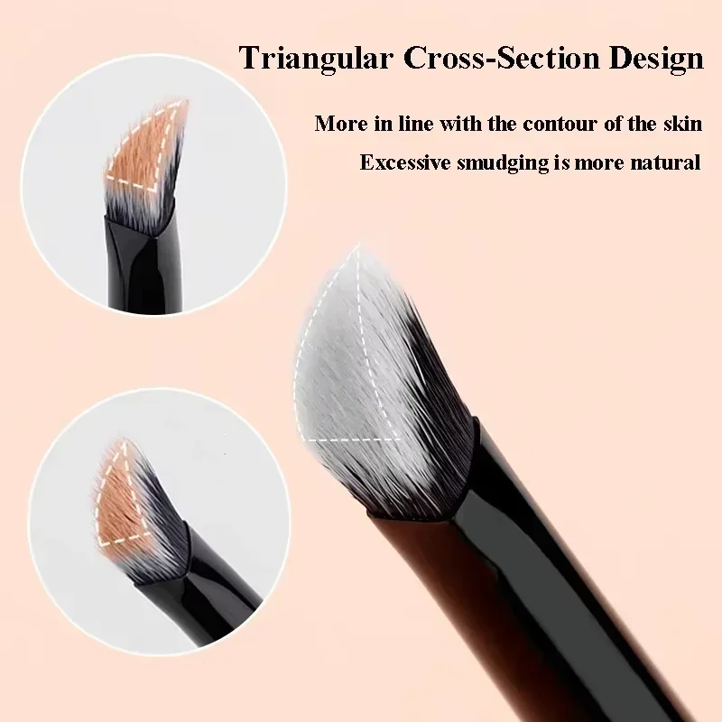 Kleine ijzeren concealerborstel, hoekcrème foundation concealer make-upborstel, schuine driehoekige concealer make-up tool