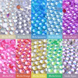 Various Sizes Mermaid Tears Glass Flatback Rhinestones Colorful 3D Round Beads Glitter Crystal Nail Art Garment DIY Accessories