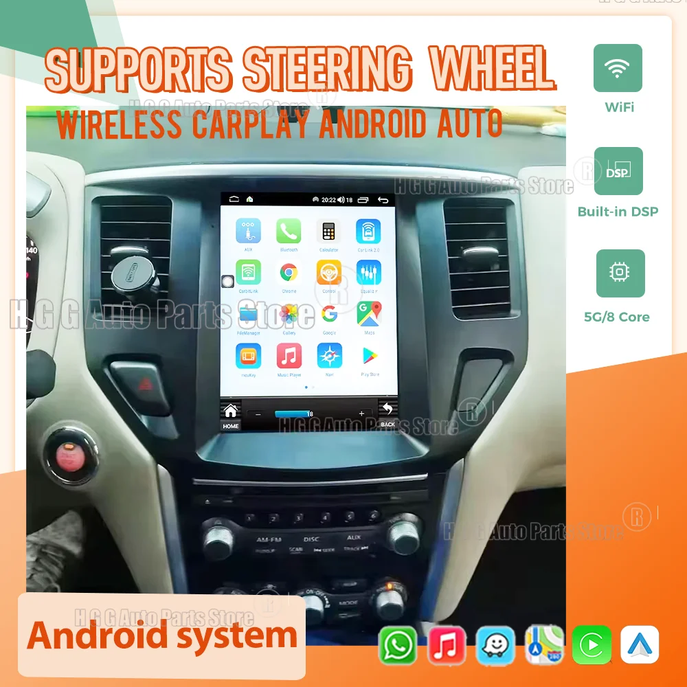 Android 14 For Nissan Pathfinder 2012-2017 2018 2019 2020 Car Multimedia Radio Audio Player GPS Auto Stereo Upgrade Head Unit 5G