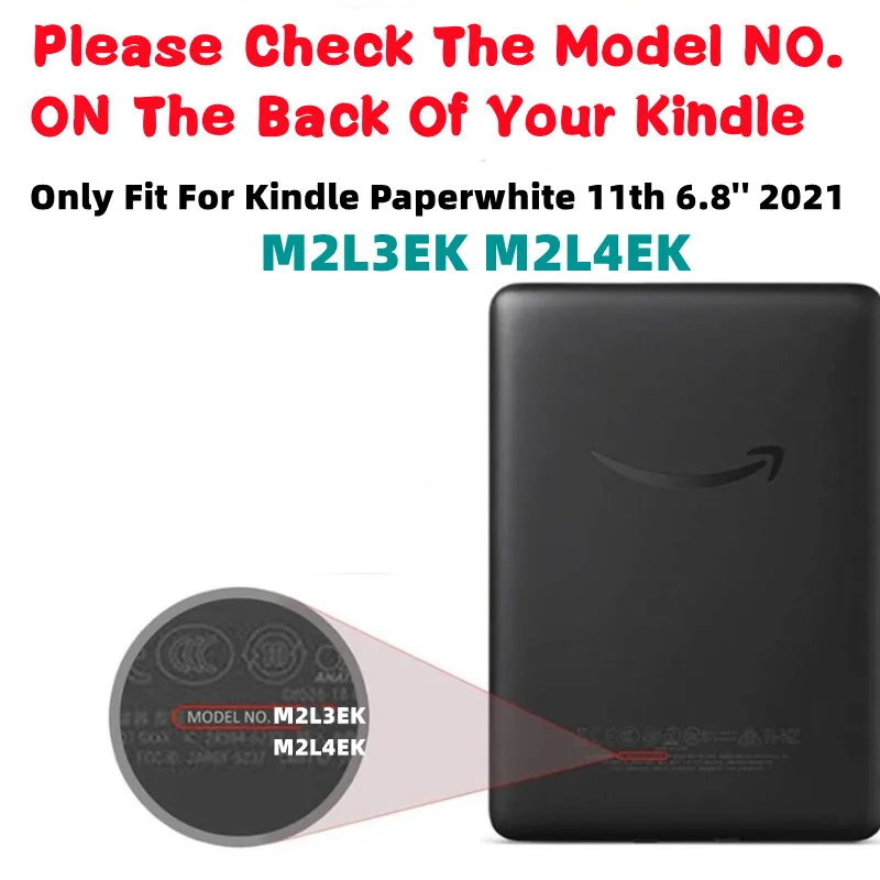 Stand Case for Kindle Paperwhite Signature Edition 12th 7'' 2024 SA568B SA569P 11th Gen 2021 6.8'' M2L4EK Cover with Hand Strap