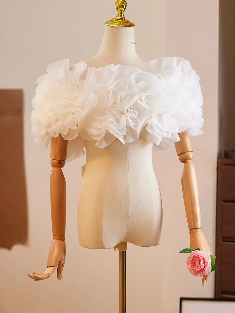 

White Evening Dress High End Handmade Accessories Shawl Temperament Socialite Silk 2026 New Elegant Wedding Accessories Vestidos