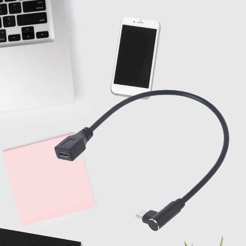 Portable Metal for Head Extension Cord for Driving Recorder and More Cell Phone Micro USB Elbow Extension Cable