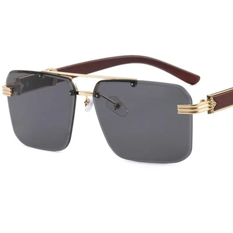 

NEW Sun Glasses Rimless Anti-UV Spectacles Unisex Eyeglasses Polygon Ornamental Personality Double Beam Sunglasses