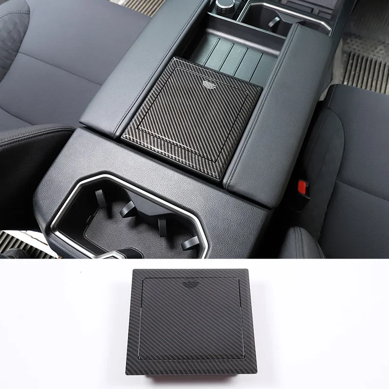 

For 2022-2023 Toyota Tundra ABS Carbon Fiber Car Central Control Armrest Box Privacy Storage Box Car Modification Accessories