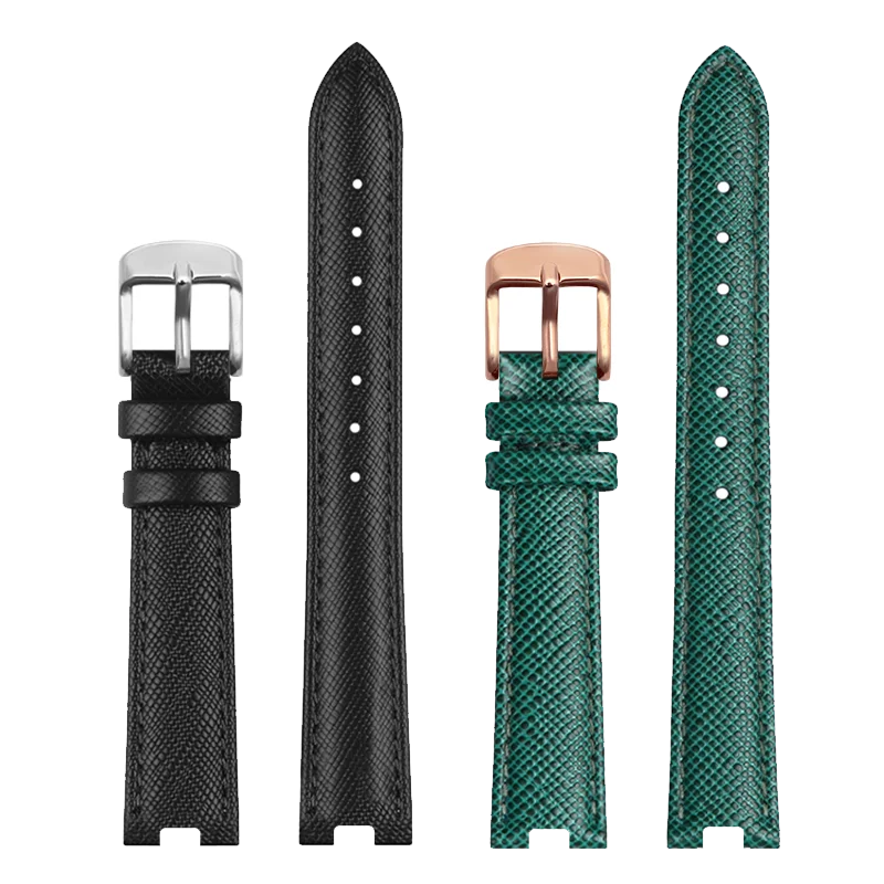 Adapt to YA141404 YA141501/05 Leather Watchband Straps with Concave Interface 12mm 14mm for Women Male Pin Buckle Bracelet