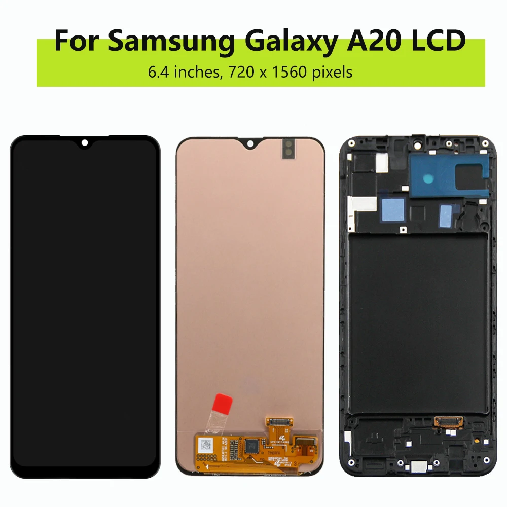 AMOLED For Samsung Galaxy A20 SM-A205F LCD Display Touch Screen Digitizer for Samsung A20 A205 A205F A205G A205W A205U A205FN