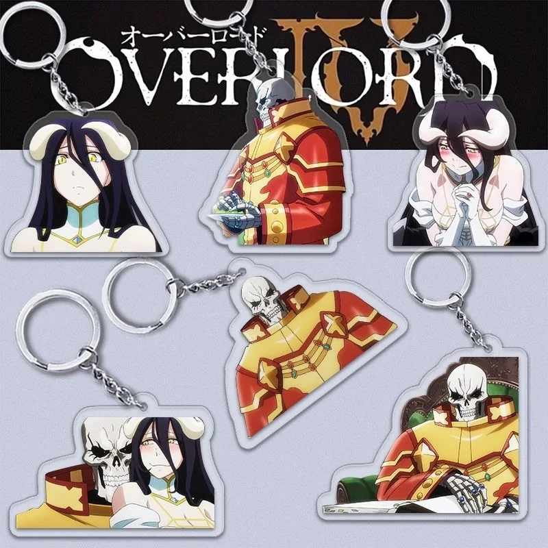 Anime ​Peripherals Overlord Cartoon Acrylic Keychain Creative Trend Two-dimensional Cartoon Character Key Chain Pendant 6CM