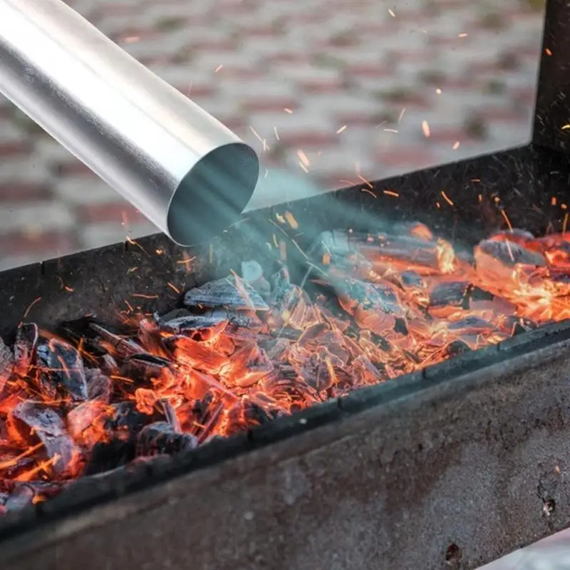 652F 12cm Stainless Steel Extension Duct Ventilation Pipe Suitable for Blower Fans, Ensuring Safe Distance from Heat Sources