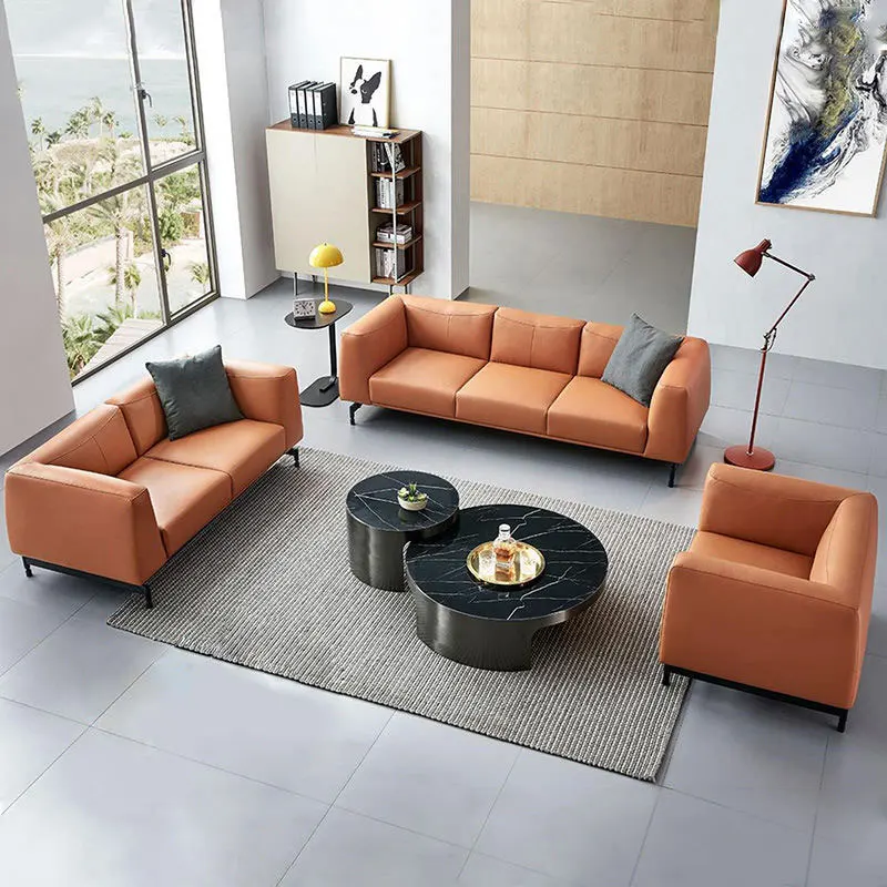 

Office Furniture Modern Design 4 Seater Office Sofa Set Lounge Hotel Fabric Leather Sectional Sofa Couch Luxury Reception Sofa
