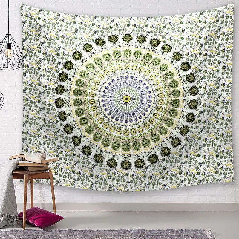 VIKAMA Boho Mandala Flower Tapestry Colorful Geometric Ethnic Aesthetic Wall Hanging for Bedroom Dorm Yoga Studio Bohemian Decor