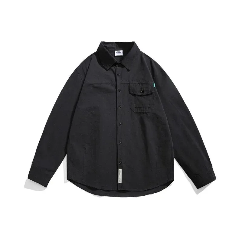 

Men's Autumn Three-dimensional Multi-pocket Workwear Loose Casual Printed Lapel Long-sleeved Versatile Button-down Shirt Trendy