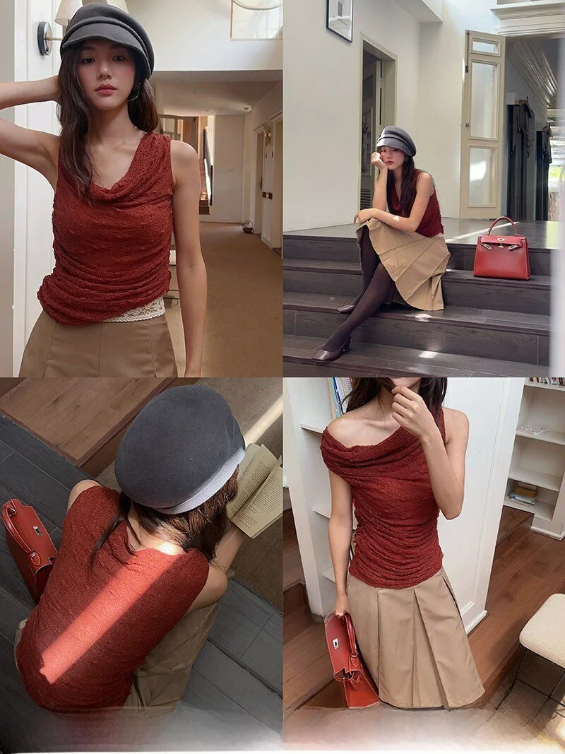 

Сексуальный кружевной топ с открытыми плечами и эластичной вставкой, женский, из полиэстера, с отложным воротником, модный дизайн с открытыми плечами