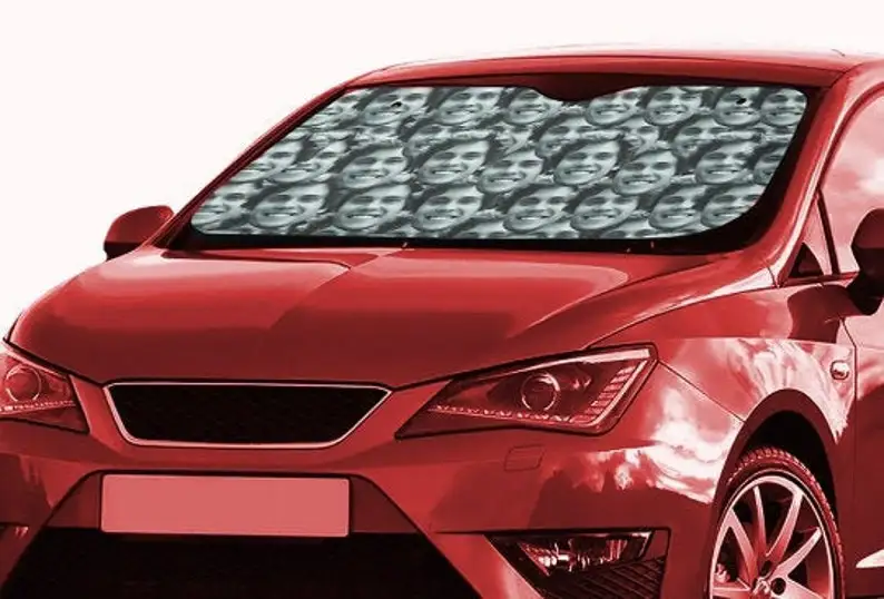 Customizable windshield, custom window shades with your face,