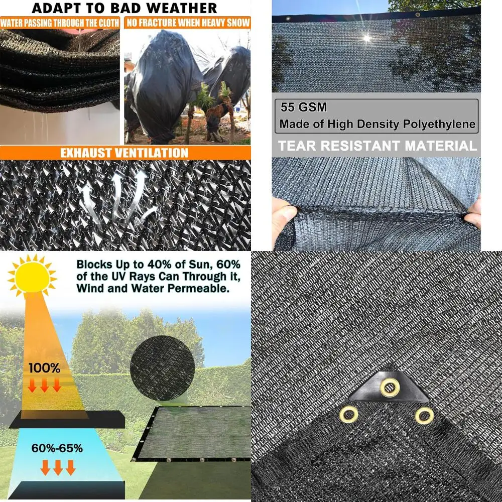 

Ткань 40% оттенка — солнцезащитный козырек для патио на открытом воздухе 20x48 футов для садовых растений, ширтов на крыльце, беседки, теплицы — черный