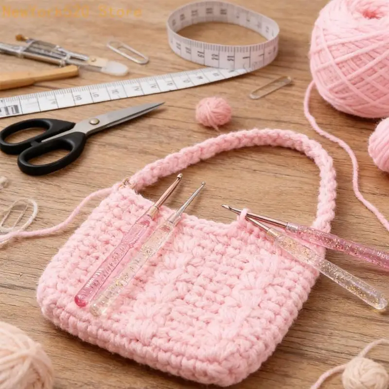 Ergonomic Designs Crochet Hook Pink Rubber Handle Multiple Size Craft N84C