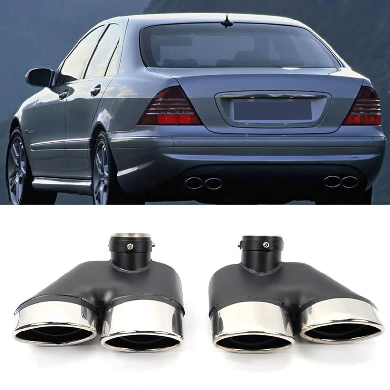 Statinless Steel Car Exhaust Tips for Mercedes Benz W220 AMG End Muffler Exhaust Tips Pipes