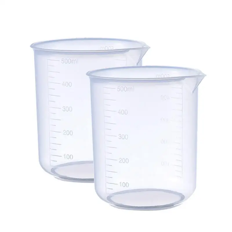 Measuring Cup Transparents Plastic Laboratory Beaker Graduated Liquid Jug Cup Kitchen Baking Cooking Measurement Scale Container
