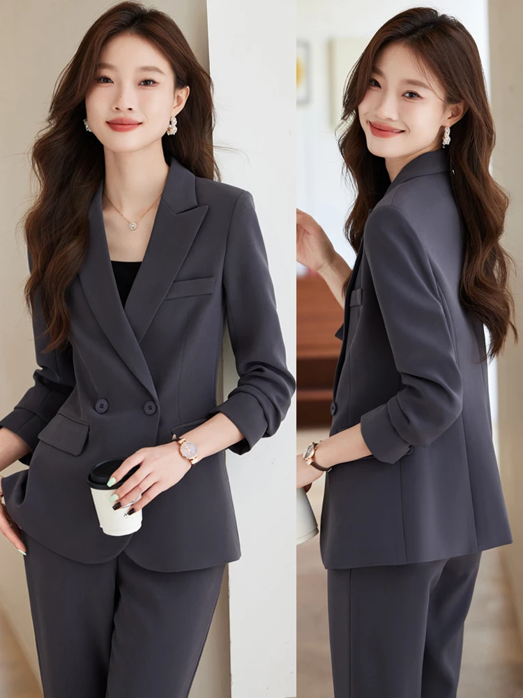 

Grey Suit Set Women's Casual Commute Style Interview Formal Occasion Professional Dressing Spring 2026 New Arrival