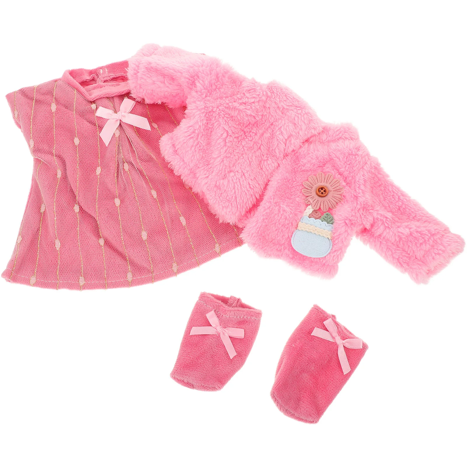 1 セット 1 セット衣類セット 18 インチピンクプリンセススカートバレエダンス衣装誕生日コスチュームアクセサリー