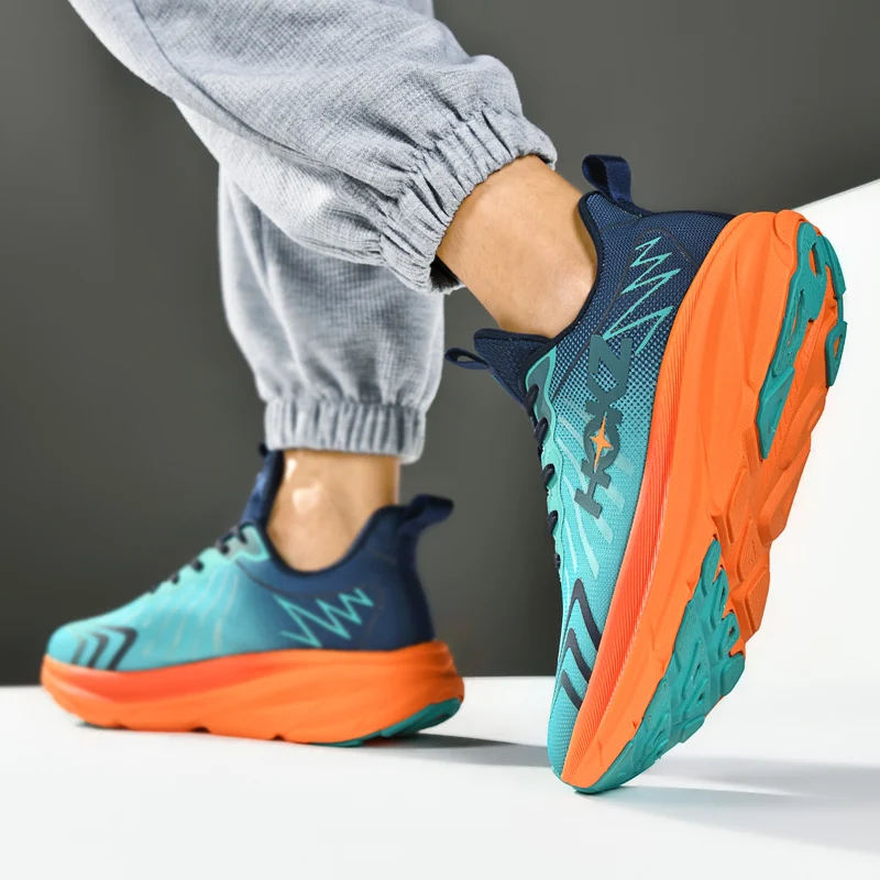 Men's Sports Shoes Thick Sole Running Shoes Breathable High Quality Soft Sole Outdoor Sports Leisure Mesh Men's Running Shoes image 2