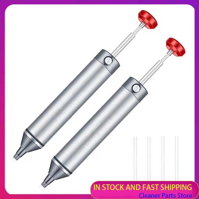 

ГОРЯЧАЯ ПРОДАЖА-2 шт., присоска для припоя без засорения, алюминиевый оловоотсос, устройство для всасывания припоя, термостойкая силиконовая всасывающая насадка