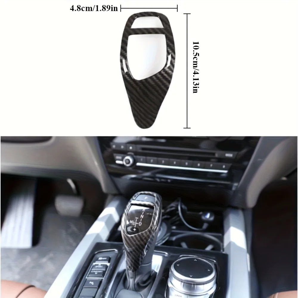 1pc Carbon Fiber Shift Knob Protector Car Interior Trim Dustproof Frame for BMW X5 F30 F10 F15 F07 F20 F21 F22 Car Accessories