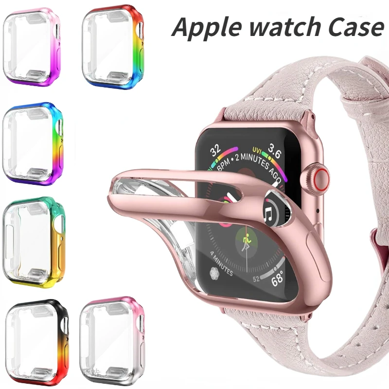 

Watch Cover For Apple Watch Case 8 7 45mm 41mm Soft TPU all-round protective case For iWatch 6 5 4 SE 44mm 42mm 40mm 38mm shell