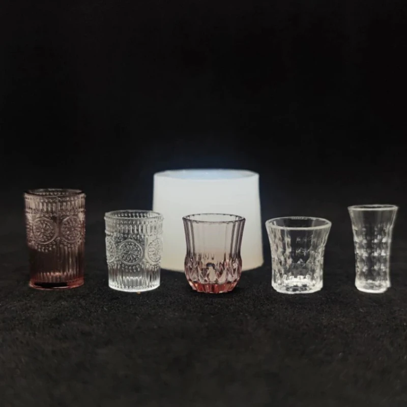 

1PC Dollhouse Miniature Crystal Cup Tableware Silicone Mold DIY Tableware Dolls House Accessories Kids Pretend Play Toys