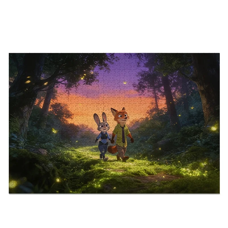 

1000pcs Disney Zootopia Judy Hopps and Nick Wilde Poster Puzzle, Family Entertainment, Adult Brain Teaser, Birthday Puzzle, Id