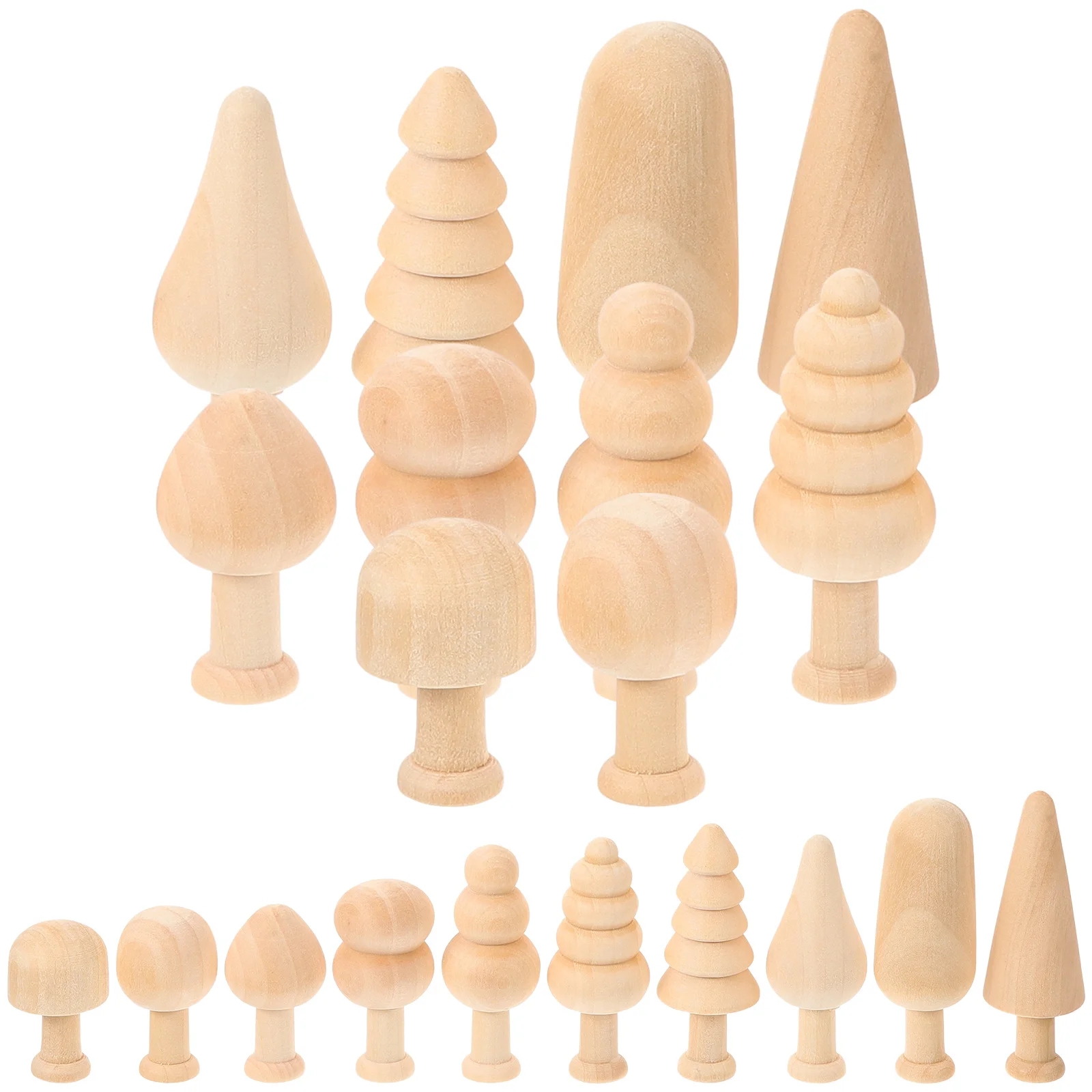 

20 Pcs Mini Wooden Trees Unfinished DIY naments Smooth Surface Perfect for Painting Home Decorations Graffiti Crafts Christmas
