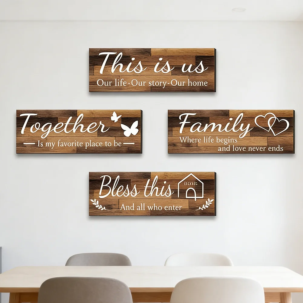 Wooden Wall Art Decor with Encouraging Words for Home Living Room Bedroom Gym Classroom and Office Inspiration