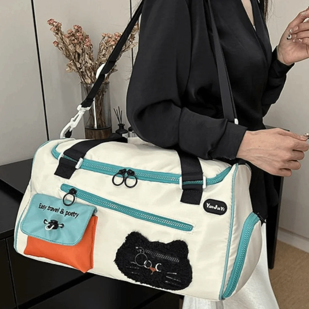 

Nylon Cartoon Travel Duffel Bag Portable Crossbody Travel Luggage Bag Large Capacity Durable Gym Storage Bag Sports Accessories