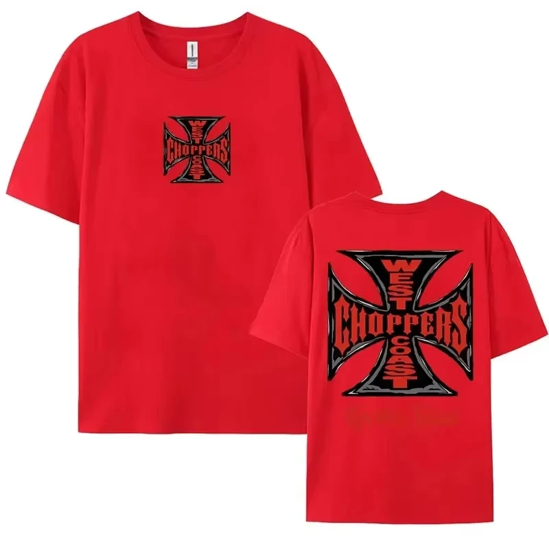 West Coast Choppers Iron Cross Graphic T-shirts Men's Clothing Harajuku Streetwear T-shirt Unisex Fashion Cool Oversized T Shirt image 4