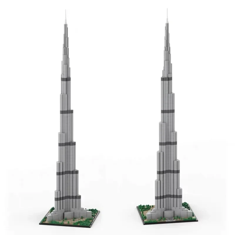 MOC City Building Scene Burj Khalifa 1:800 Scale Building Skyscraper Model Building Block Set Children\'s Toys Birthday Gifts