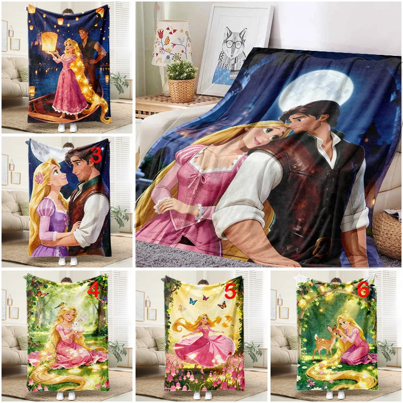 

Disney Tangled Rapunzel Moon Blanket Flannel Throw Warm Sofa Bed Cover for Kids Adults Gift