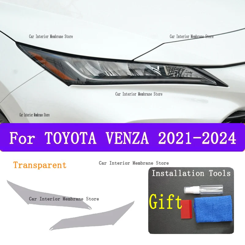

For TOYOTA VENZA 2021-2024 Headlight film car exterior modification scratch resistant invisible transparent TPU protective film