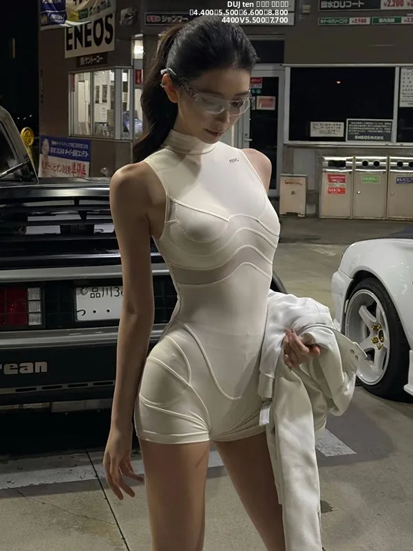 

Модный комбинезон SylCue для девушек: укороченные брюки, высокая талия, сексуальный облегающий крой, повседневный, удобный, из полиэстера